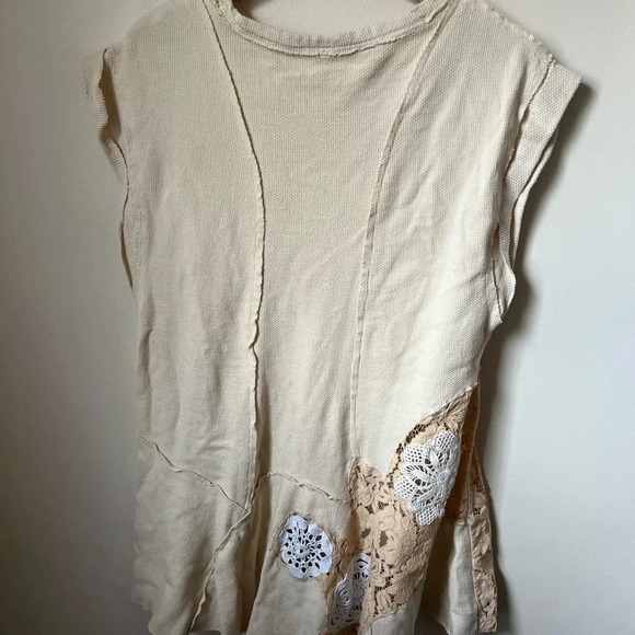 Free People Dress Made To Love Thermal Tunic Crochet Appliqué Ivory Tea, small - Picture 3 of 6